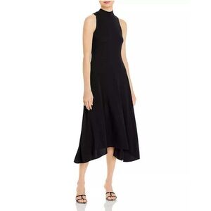 Theory Mockneck Dress Fluid Black